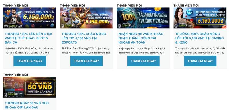 Tổng Hợp Mã Khuyến Mãi Nhà Cái W88 - Dễ Nhận, Dễ Chơi 3 Ưu đãi nạp đầu, nhiều lựa chọn