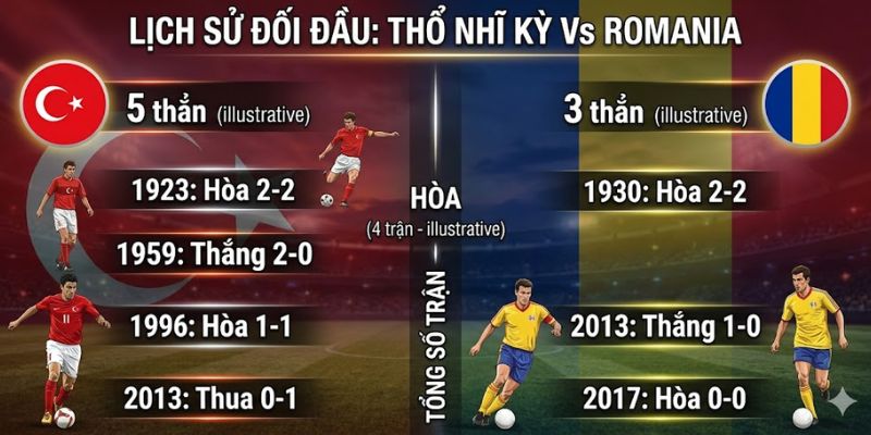 Lịch sử đối đầu giữa Türkiye vs Romania